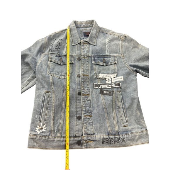 Smash NOMADS DIVISION "Do The Right‎ Thing" Graphics Denim Jean Jacket Men's M - Picture 5 of 5